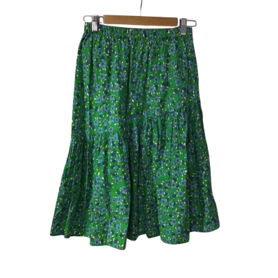 Carry Kids Girls Size 11 / 12 Green / Blue / Yellow Floral Tiered Skirt