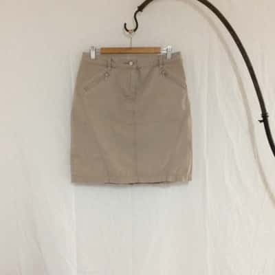 David Lawrence Women's Size 10 Denim Skirt Beige 