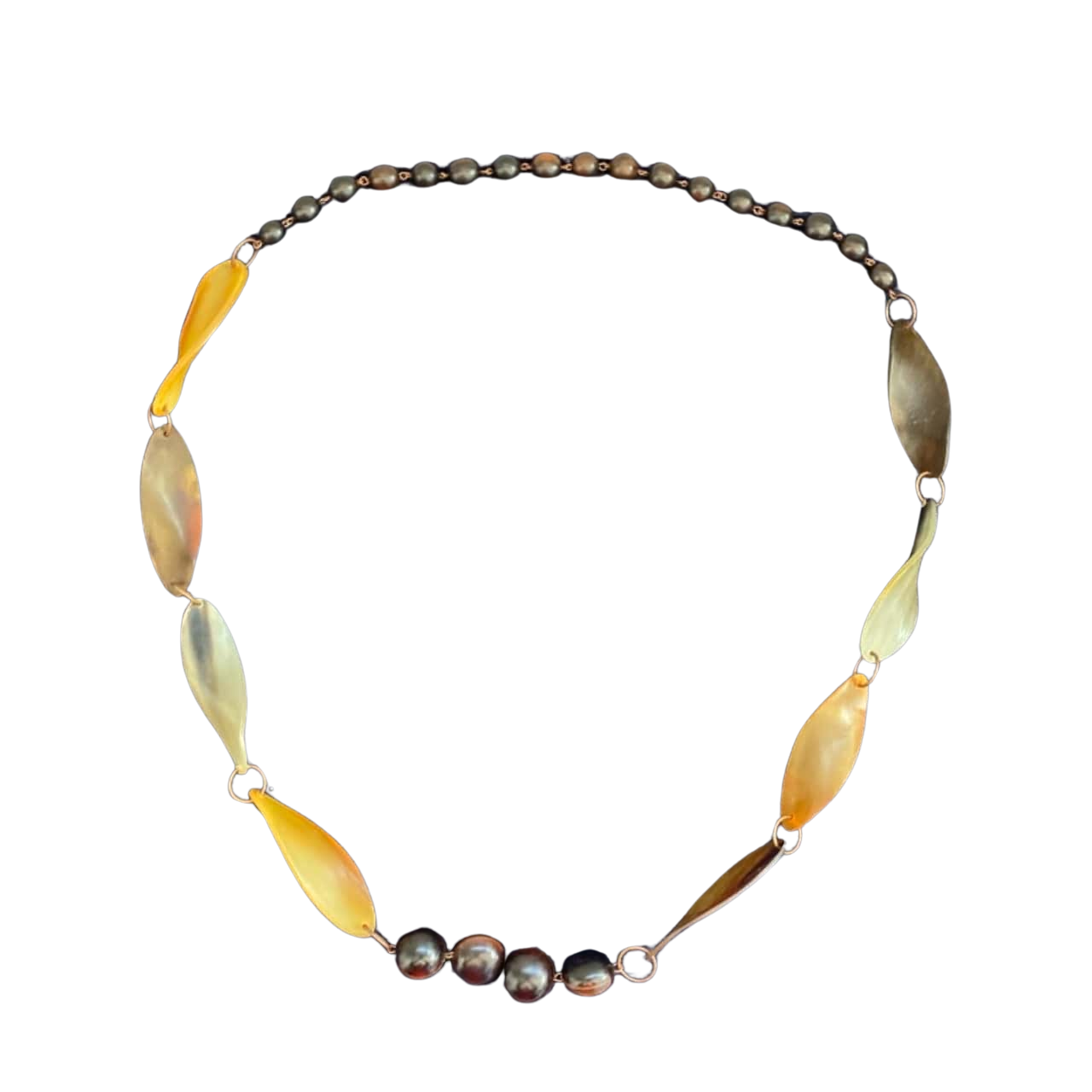 Dark brown beaded necklace