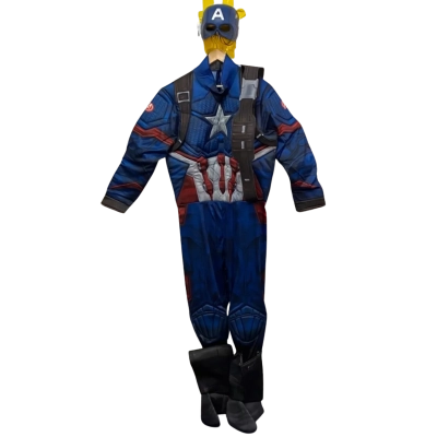 Costume Captain America Deluxe Standard ea Mens  Size One Size Blue 