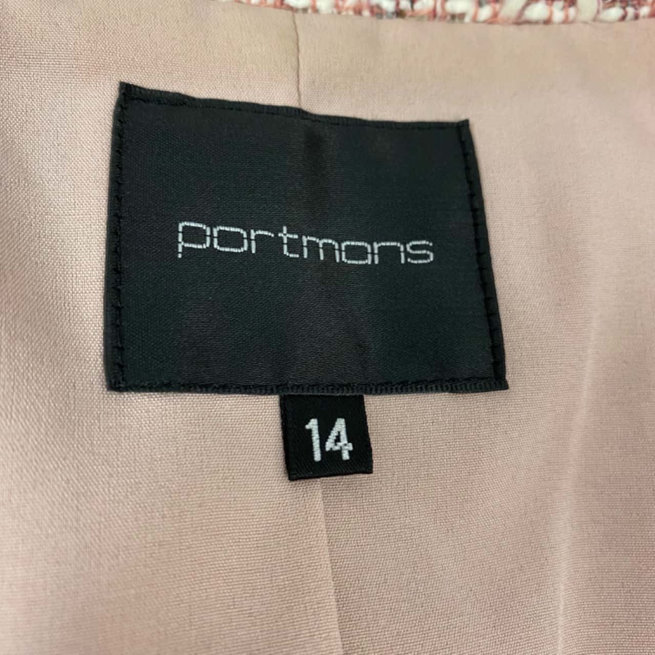 Portmans Boucle Womens Size 14 Button Up Jacket Pink (s)