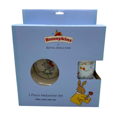 Royal Doulton Bunnykins 3 Piece Melamine Set Plate, Bowl & Cup     CAB