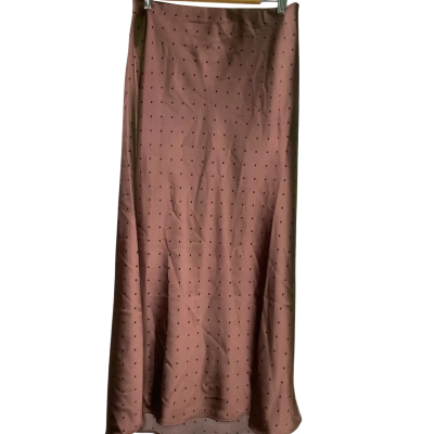 Portmans Womens  Size 12 Midi Skirt Black  / Brown / Polka Dot 
