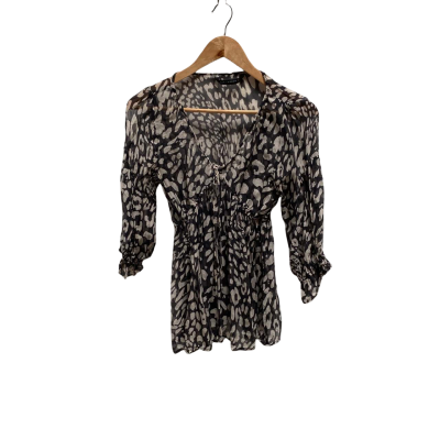 Zara Womens  Size M Beige / Black Top 