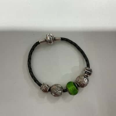 Michael Hill Leather Bracelet with 5 Charms