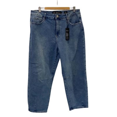 City Chic Denim Womens  Size 14 Harley high-rise crop Jeans Blue 