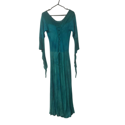 Womens Enchantress Size L Long Sleeve Dress Washed Aqua Blue 