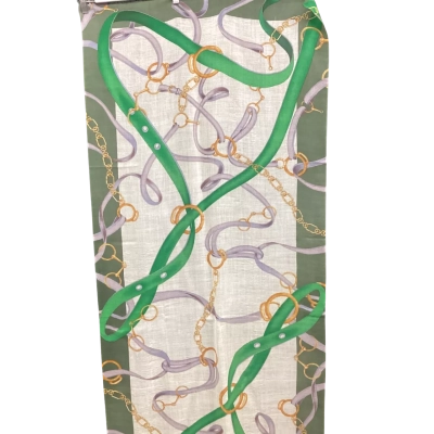 Creswick Wool  Scarf Cream / Gold / Green 