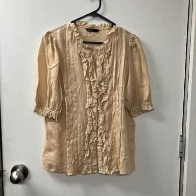G.D.S Womens  Size S Short Sleeve Top Peach 