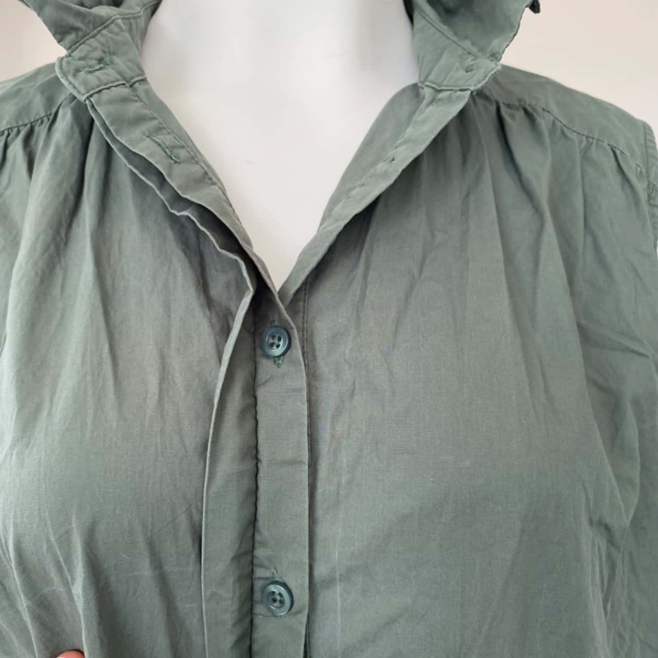 Alessandra Green Button Up Dress Size 12 L(s)