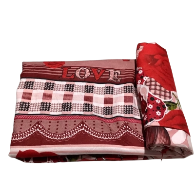 Smooth Poly Cotton Red Pink Floral 250 x 230 cm      FAB4