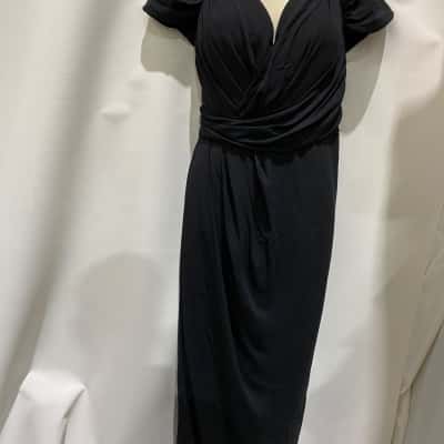 CITY CHIC  Size XS Cocktail Dress / Formal Dress / Maxi Dress / Shoestring Strap Dress / Short Sleeve Dress in Black  