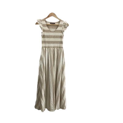 Mister Zimi Womens  Size 8 Colette Striped Dress Beige/White 
