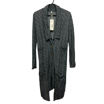  Vigorella Women's  Size 12 Longline Cardigan  / Coat / Grey / Black/ Pattern 