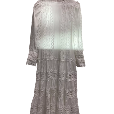 Two Twin Style Womens  Size 12 Long Sleeve Dress / Maxi Dress White 