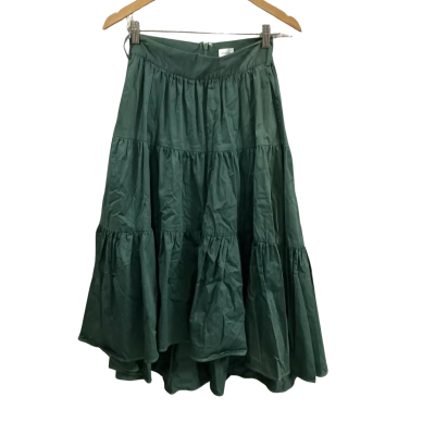 Sheike Womens  Size 8 Tiered Midi Skirt Green 