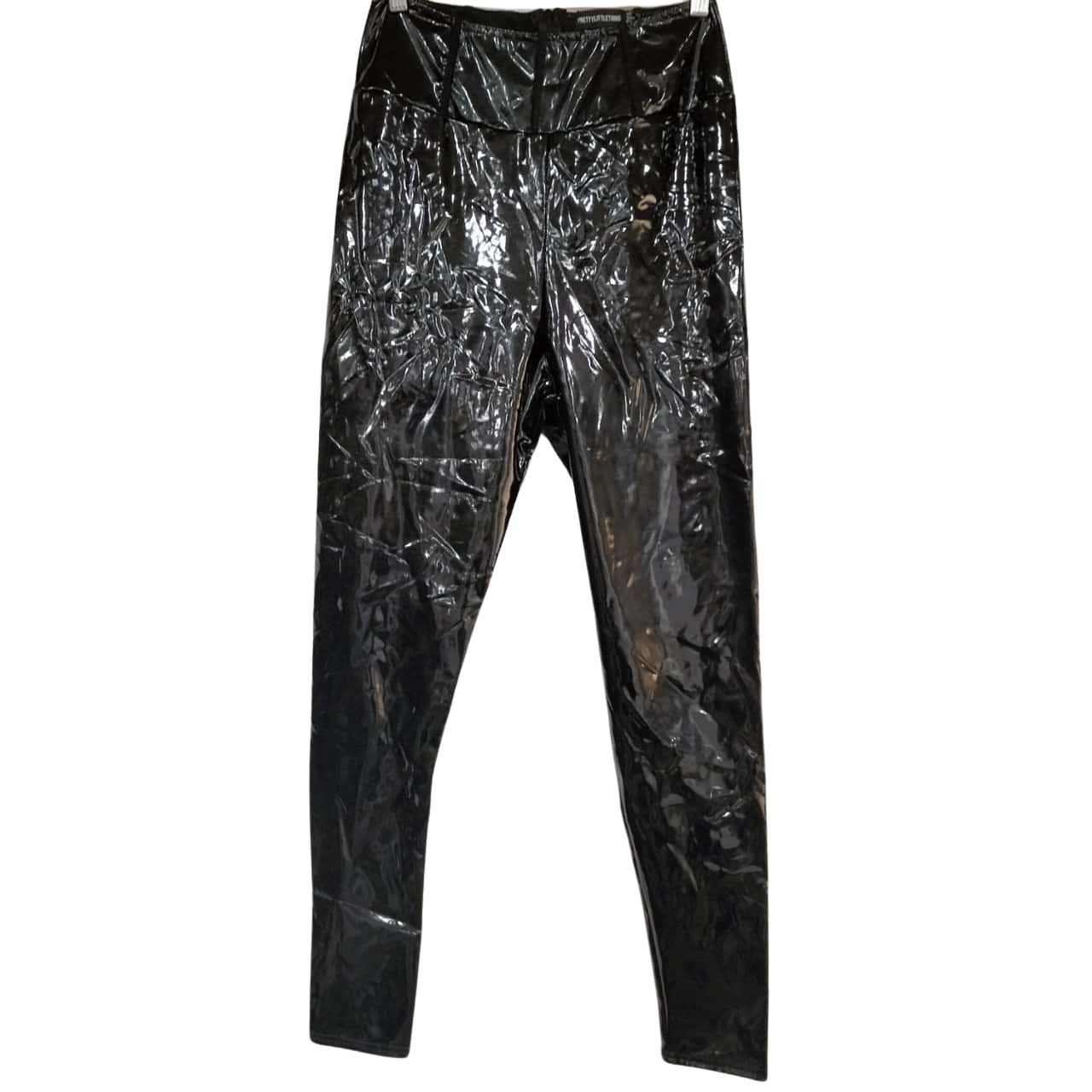 On Sale Pretty Little Thing Size 16 Black Vinyl Pants(s)