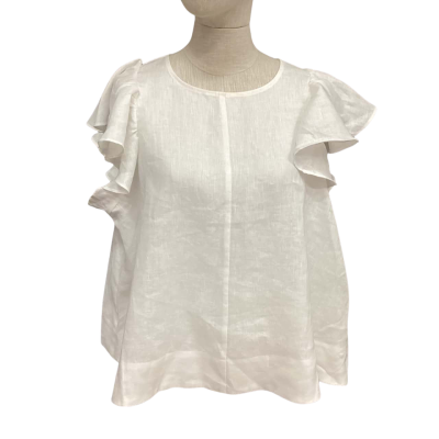 Adorne Womens  Size 14 Short Sleeve Top White 