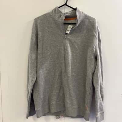  Unisex  Size XL Quarter Zip Jumper Grey 