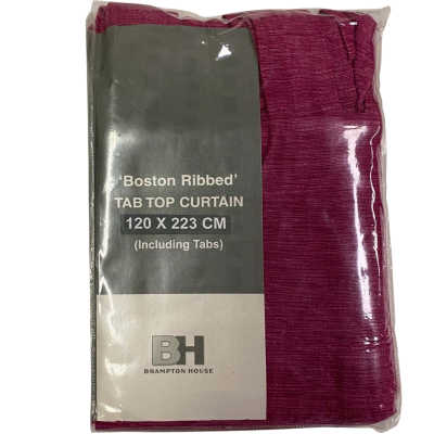 BNIB Boston Ribbed Magenta Tab Top Curtain 