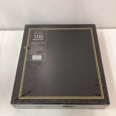 NEW - Black Drymount Photo Album with Protective Box 100 Black Pages