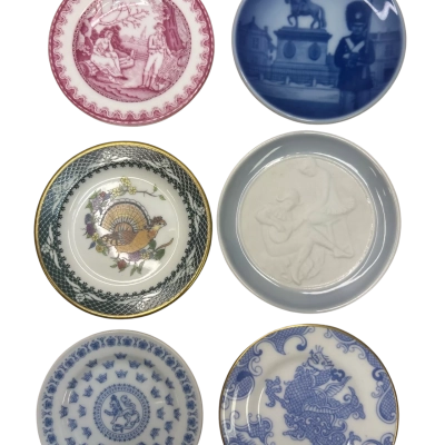 Collection of Vintage Miniature Plates Spode, Lladro, Franklin Porcelain 