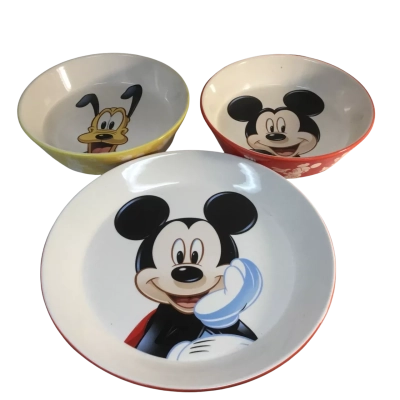 Disney Plate and Bowls as pictured