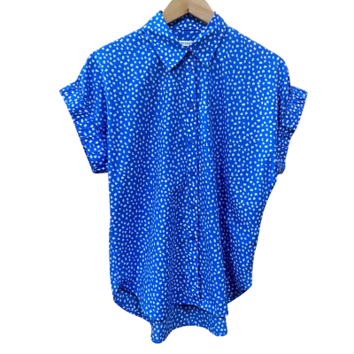 Sportscraft Blue/White Spot Pattern Shirt Size 10