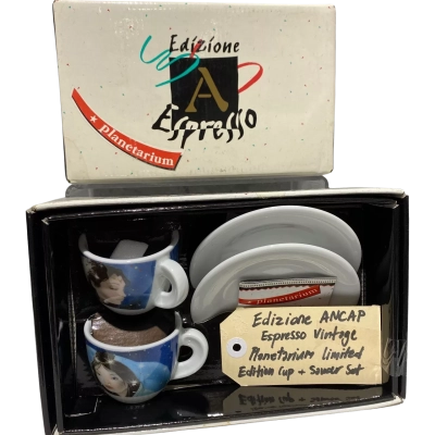 Edizione ANCAP Espresso Vintage Planetarium Limited Edition Cup + Saucer Set X 2