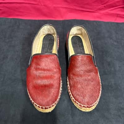Zara Women's  Size 38 Red Ponyhair Espadrilles 
