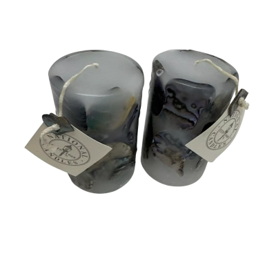 National Candles Small 10cm Paua Shell Cylinder x2