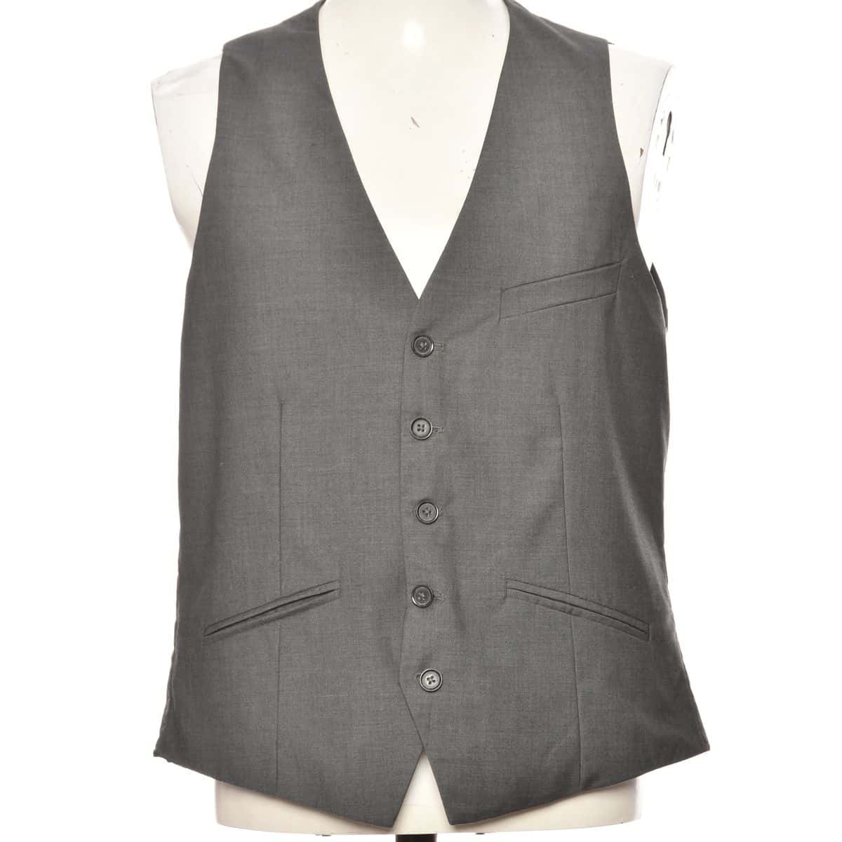H&M Mens Size M Grey Waistcoat / Vest Jacket (s)