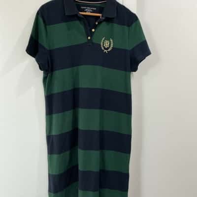 Tommy Hilfiger Womens Casual Dress Green / Navy Blue XL