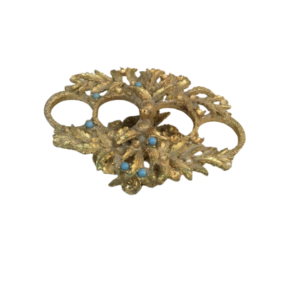 Vintage Lipstick Holder Gold Toned with Beads