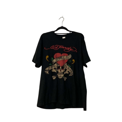 Ed Hardy Womens Shirts Size L Black  / Red 