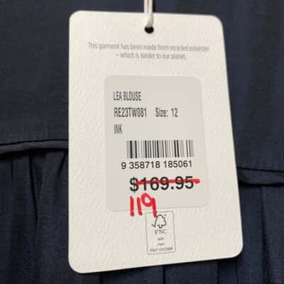 Review Womens Size 12 Navy Blue Shirt