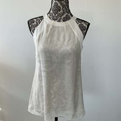White House Black Market Womens  Size 2 Sleeveless Top White 