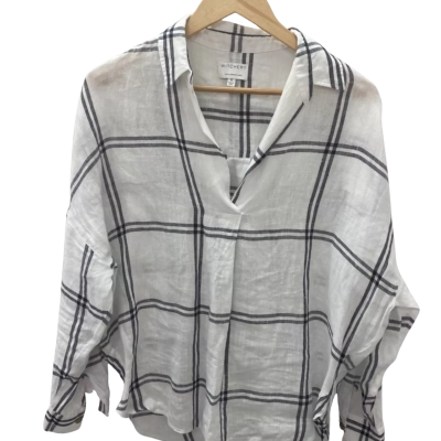 Witchery Womens  Size 10 Long Sleeve Shirt Grey / White 