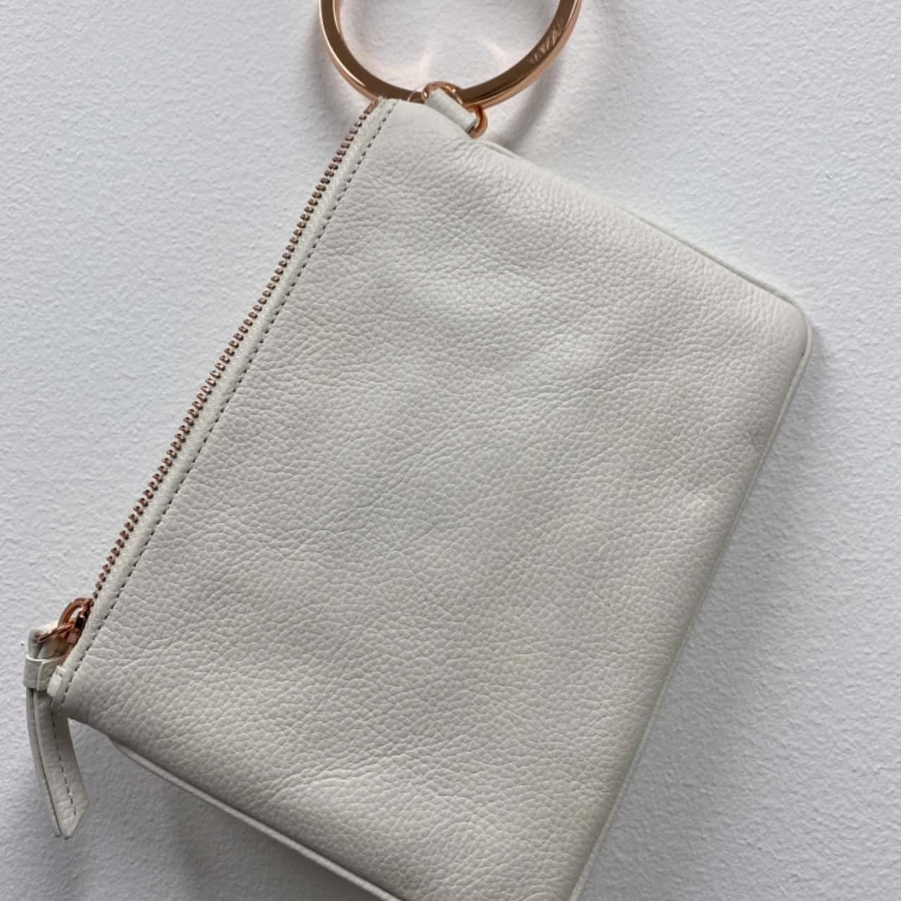 NEW LEATHER Mimco Womens Clutch Gold / White (s)