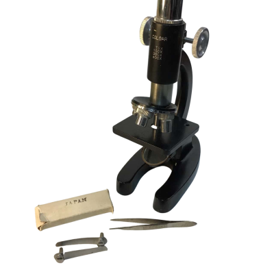 Colgar Vintage Microscrope with wooden Box  and Glass slides