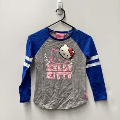  Kids Hello Kitty top Size 8 Blue / Grey 