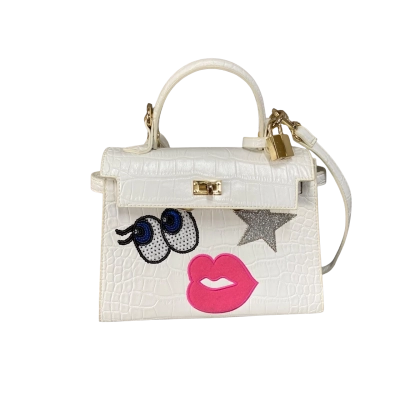  PLAYNOMORE Womens Top Handle/Cross Body Bag White 