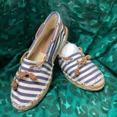 Zeta Espadrilles - blue and White Striped, size 38