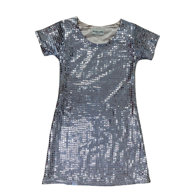 les tout petits by Lois Letzt Sparkly Silver Mini Dress Size 12