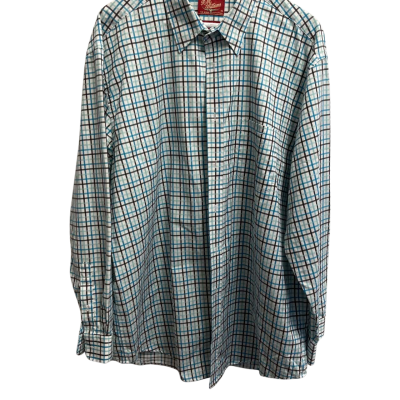 R.M. Williams Mens Shirt Size XXL Brown / Green / Striped / White 