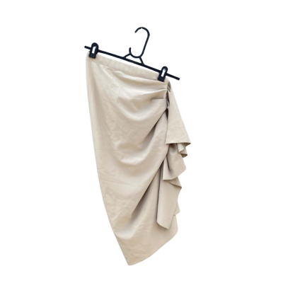 Womens Scanlan Theodore Size 8 Asymmetrical Pencil Skirt Beige / Nude