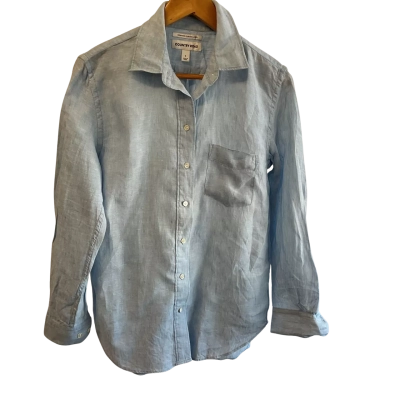 “Country Road”- Womens  long sleeve linen Shirt- Size 6 Blue 