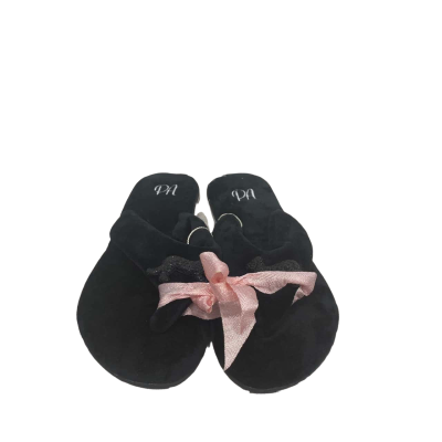 Peter Alexander Womens  Size L Black Dog Slippers 