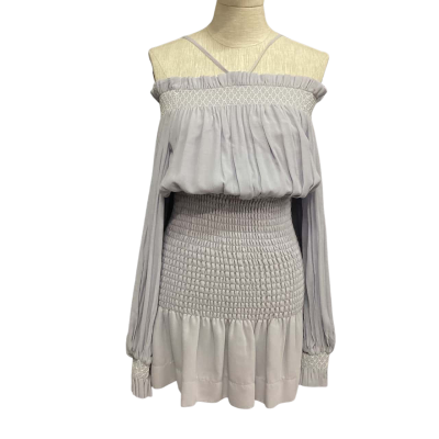 alice McCall Womens  Size 10 Long Sleeve Off the Shoulder Mini Dress Blue 