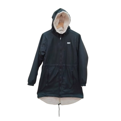 Women's DKNY Reversible Faux Fur Jacket Black/Beige Size XS